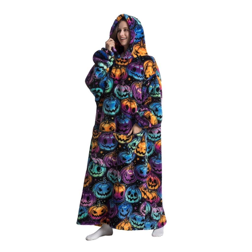 Halloween Pumpkin Hoodie Blanket