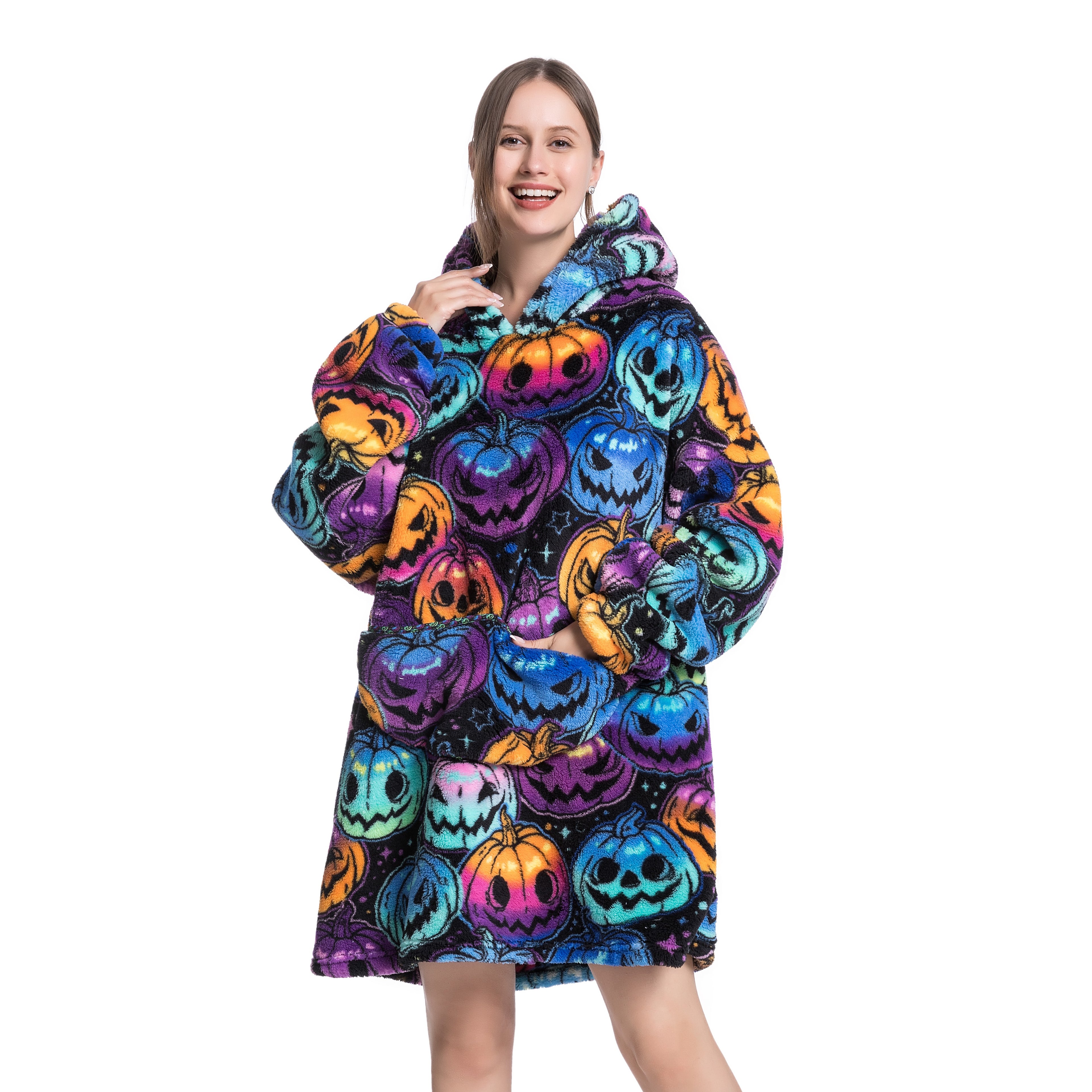 Halloween Pumpkin Hoodie Blanket