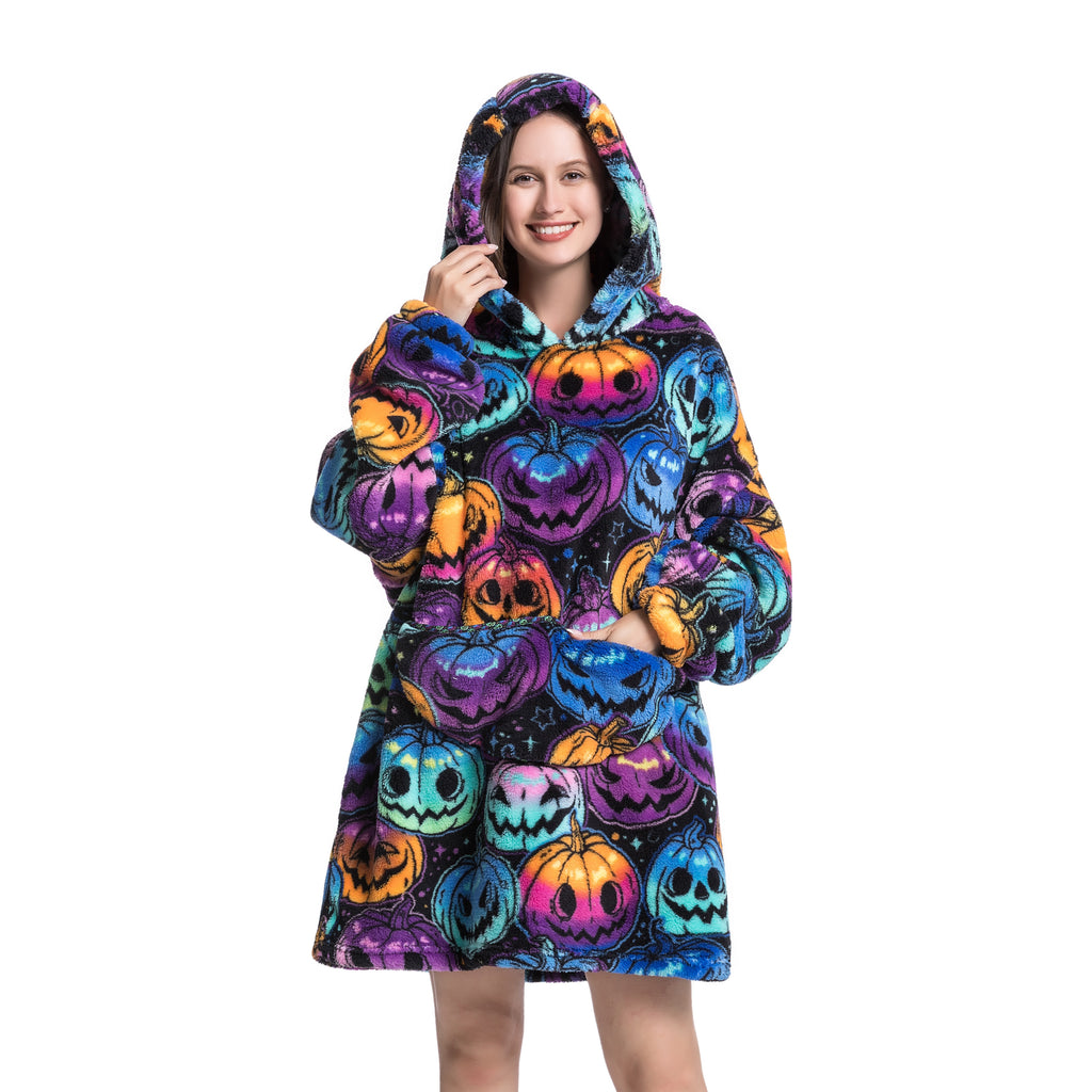 Halloween Pumpkin Hoodie Blanket