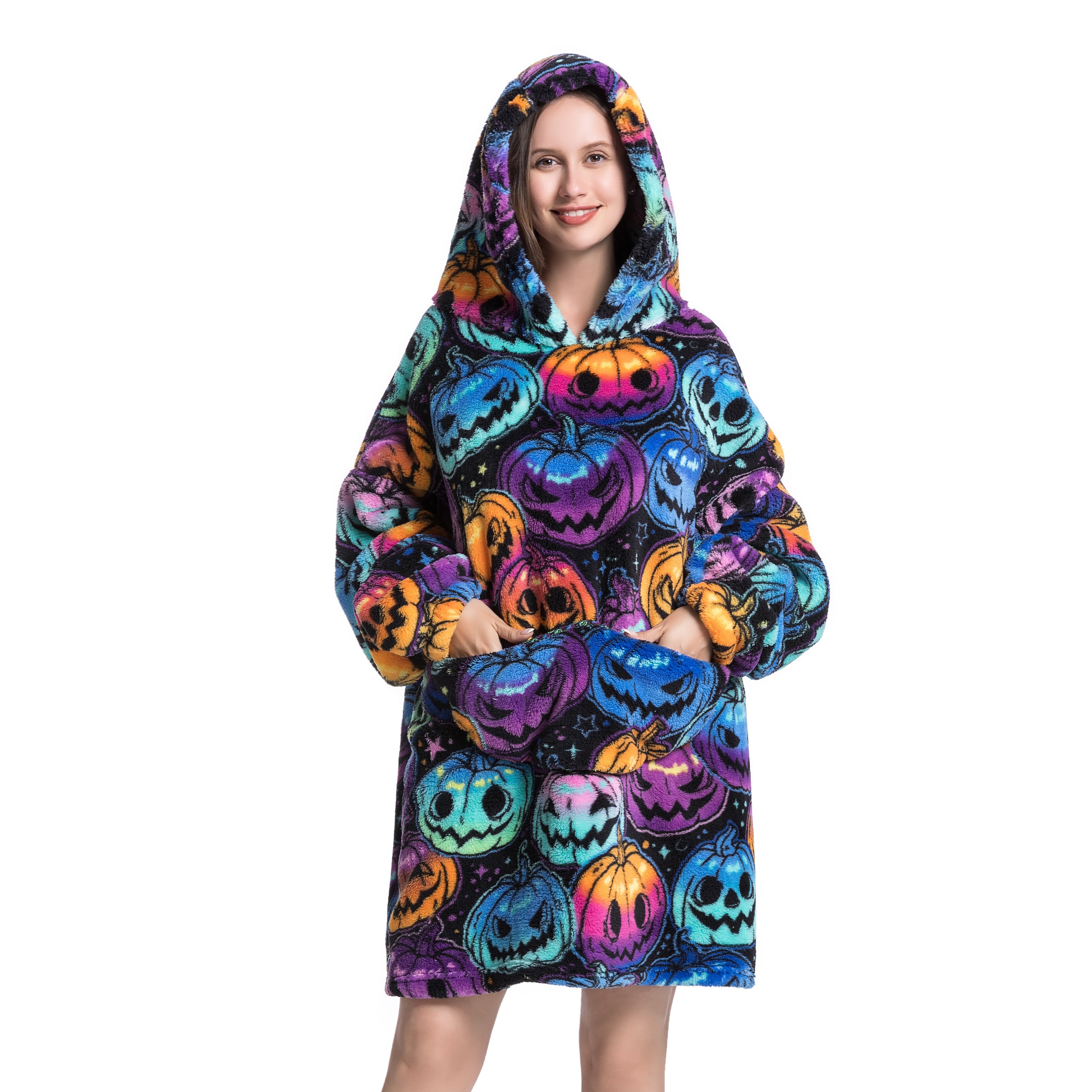 Halloween Pumpkin Hoodie Blanket
