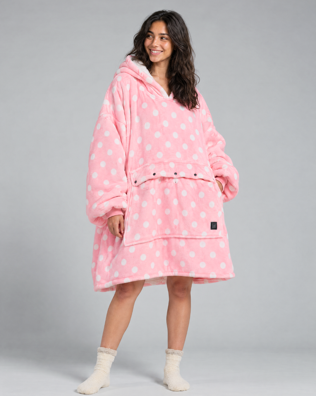 Toasti Blanket in Blush Dots — full body