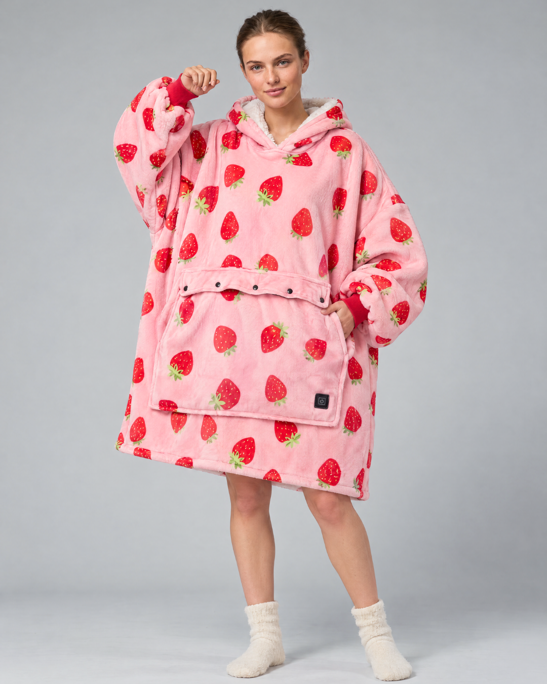 Toasti Blanket in Strawberry Pink — full body